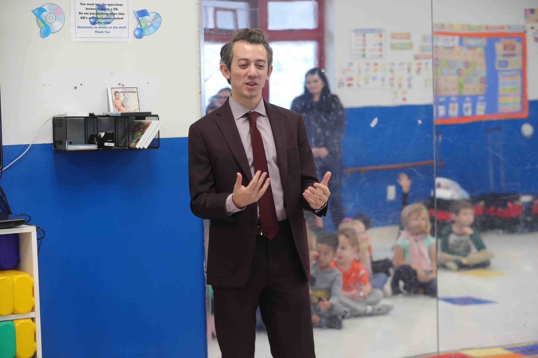 Meteorologist Joe Martucci at the English Creek Academy